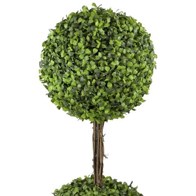 Northlight 4' Unlit Artificial Potted Two Tone Green Double Ball Boxwood Topiary Garden Tree 2 Northlight 4' Unlit Artificial Potted Two Tone Green Double Ball Boxwood Topiary Garden Tree - Image 2