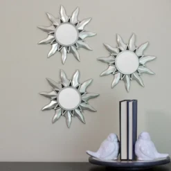 Northlight Set Of 3 Mayan Sunburst Matte Silver Round Mirrors 9.5" -Northlight Décor Sales GUEST 080a13d5 ffdc 482e 932e 519ab5194fb4