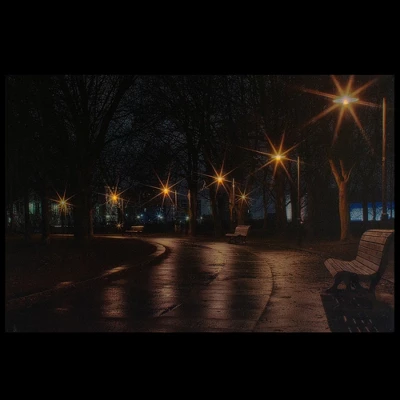 Northlight LED Lighted Nighttime City Park Scene Canvas Wall Art 23.75" 2 Northlight LED Lighted Nighttime City Park Scene Canvas Wall Art 23.75" - Image 2