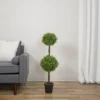 Northlight 36" Green Double Sphere Artificial Boxwood Topiary Potted Plant
