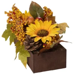 Northlight 10" Yellow And Brown Sunflowers And Leaves Fall Harvest Floral Arrangement 6 Northlight 10" Yellow And Brown Sunflowers And Leaves Fall Harvest Floral Arrangement -Northlight Décor Sales GUEST 11caf699 d9b8 4357 a5a8 c46137fa51f4