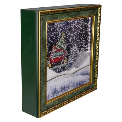 Northlight 31" LED Lighted Musical Snowing Retro Truck Wall Plaque 1 Northlight 31" LED Lighted Musical Snowing Retro Truck Wall Plaque
