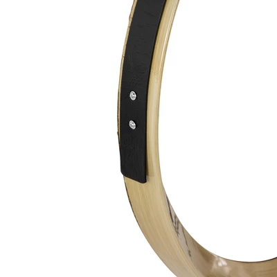 Northlight 20" Wooden Finish Round Wall Mirror With Black Hanging Strap 2 Northlight 20" Wooden Finish Round Wall Mirror With Black Hanging Strap - Image 2