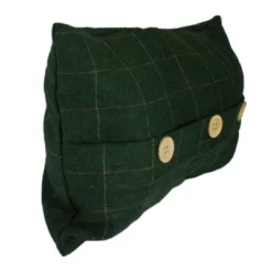 Northlight 20" Green And Beige Rectangular Velvet Throw Pillow With Buttons