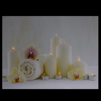 Northlight LED Lighted Candles And Orchids Spa Inspired Canvas Wall Art 15.75" 2 Northlight LED Lighted Candles And Orchids Spa Inspired Canvas Wall Art 15.75" - Image 2