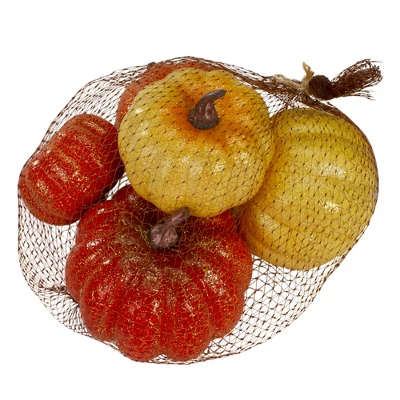 Northlight Set Of 5 Artificial Fall Harvest Pumpkins Decorations 4" 3 Northlight Set Of 5 Artificial Fall Harvest Pumpkins Decorations 4" - Image 3