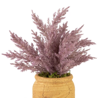 Northlight 12" Artificial Purple Cypress Plant In A Ceramic Pot 4 Northlight 12" Artificial Purple Cypress Plant In A Ceramic Pot - Image 4