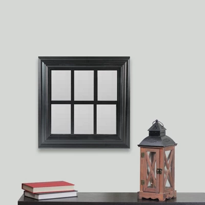 Northlight 17" Black Contemporary Square Windowpane Wall Mirror 1 Northlight 17" Black Contemporary Square Windowpane Wall Mirror