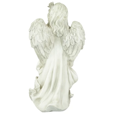 Northlight 17" Peaceful Angel Holding A Rose Outdoor Garden Statue 4 Northlight 17" Peaceful Angel Holding A Rose Outdoor Garden Statue - Image 4