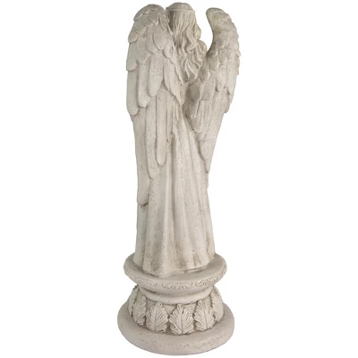 Northlight 22.5" Standing Religious Angel With Bird Bath Votive Candle Holder Outdoor Patio Garden Statue - Gray 5 Northlight 22.5" Standing Religious Angel With Bird Bath Votive Candle Holder Outdoor Patio Garden Statue - Gray - Image 5