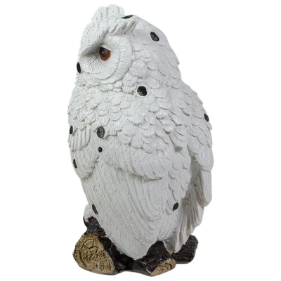 Northlight 6" White Owl Perched On A Branch Outdoor Garden Statue 4 Northlight 6" White Owl Perched On A Branch Outdoor Garden Statue - Image 4