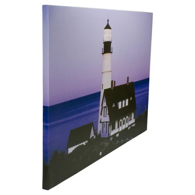 Northlight LED Lighted Dusk Lighthouse Seaside Scene Canvas Wall Art 15.75" X 23.75" 3 Northlight LED Lighted Dusk Lighthouse Seaside Scene Canvas Wall Art 15.75" X 23.75" - Image 3