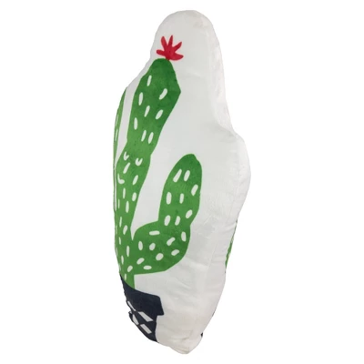 Northlight 18.5" Cactus Shaped Plush Fleece Indoor Throw Pillow - Green/White 1 Northlight 18.5" Cactus Shaped Plush Fleece Indoor Throw Pillow - Green/White