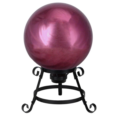 Northlight 10" Mirrored Burgundy Outdoor Patio Garden Gazing Ball 1 Northlight 10" Mirrored Burgundy Outdoor Patio Garden Gazing Ball