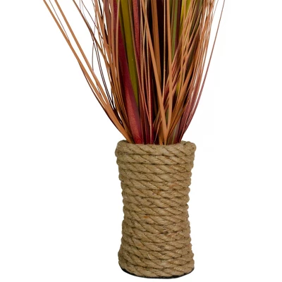 Northlight 34" Red Artificial Grass Plant In A Rope Pot 2 Northlight 34" Red Artificial Grass Plant In A Rope Pot - Image 2