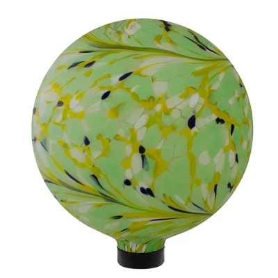 Northlight 10" Yellow And Green Hand Painted Swirled Outdoor Patio Garden Gazing Ball 3 Northlight 10" Yellow And Green Hand Painted Swirled Outdoor Patio Garden Gazing Ball - Image 3