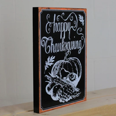 Northlight 14" Holiday Inspired Framed "Happy Thanksgiving" Chalkboard Wall Art 3 Northlight 14" Holiday Inspired Framed "Happy Thanksgiving" Chalkboard Wall Art - Image 3