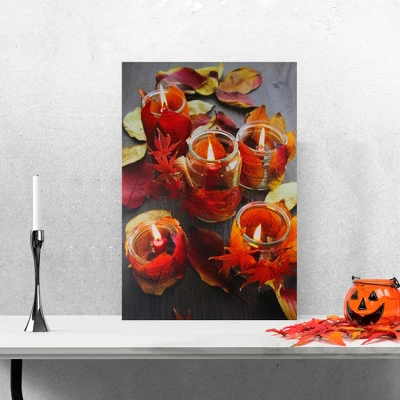 Northlight LED Lighted Autumn Leaves And Flickering Candles Canvas Wall Art 23.5" X 15.75" 1 Northlight LED Lighted Autumn Leaves And Flickering Candles Canvas Wall Art 23.5" X 15.75"