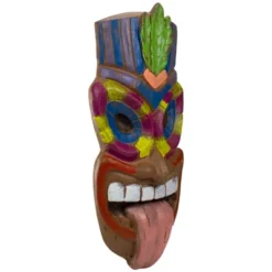Northlight 16" Tiki Man Sticking Out Tongue Hanging Wall Decoration