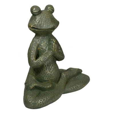 Northlight 14" Gold Verdigris Yoga Frog Outdoor Garden Statue 2 Northlight 14" Gold Verdigris Yoga Frog Outdoor Garden Statue - Image 2