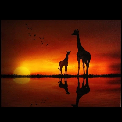 Northlight Safari Sunset LED Back Lit Giraffe And Baby Canvas Wall Art 11.75" X 15.75" 1 Northlight Safari Sunset LED Back Lit Giraffe And Baby Canvas Wall Art 11.75" X 15.75"