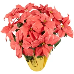 Northlight 20" Dark Pink Artificial Christmas Poinsettia With Gold Wrapped Base -Northlight Décor Sales GUEST 342355b9 6f8c 43a3 9692 e41fe2676709