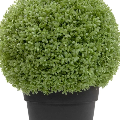 Northlight 22" Artificial Boxwood Ball Topiary In Round Pot, Unlit 3 Northlight 22" Artificial Boxwood Ball Topiary In Round Pot, Unlit - Image 3