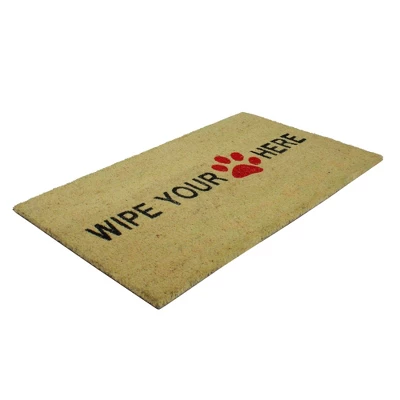 Northlight Beige And Black Animal Print "Wipe Your Paw Here" Doormat 30 X 18 1 Northlight Beige And Black Animal Print "Wipe Your Paw Here" Doormat 30 X 18