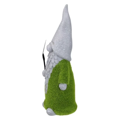 Northlight 14" Faux Moss Covered Gnome With Shovel Outdoor Garden Statue 1 Northlight 14" Faux Moss Covered Gnome With Shovel Outdoor Garden Statue