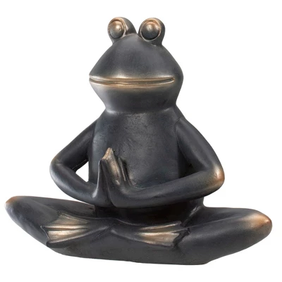 Northlight 11" Yoga Frog In Sukhasana Position Outdoor Garden Statue 4 Northlight 11" Yoga Frog In Sukhasana Position Outdoor Garden Statue - Image 4
