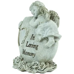 Northlight 6.5" Religious "In Loving Memory" Sleeping Angel Bereavement Outdoor Patio Garden Statue - Gray -Northlight Décor Sales GUEST 43e42a30 9a5f 401c adcd 7df1325aa923