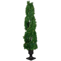 Northlight Real Touch™ Artificial Pre-Lit Cedar Double Spiral Topiary Tree, Clear Lights 4.5' -Northlight Décor Sales GUEST 4435afec ffe5 4e0d 9976 a823c60d4bfe