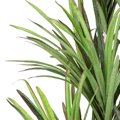 Northlight 5.5' Green Artificial Dracaena Marginata Plant In Black Pot 2 Northlight 5.5' Green Artificial Dracaena Marginata Plant In Black Pot - Image 2