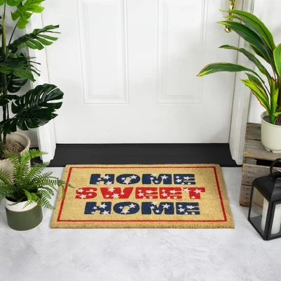 Northlight Red And Blue Americana Home Sweet Home Coir Outdoor Doormat 18" X 30" 1 Northlight Red And Blue Americana Home Sweet Home Coir Outdoor Doormat 18" X 30"