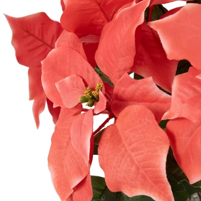 Northlight 14.5" Dark Pink Artificial Christmas Poinsettia With Gold Wrapped Base 5 Northlight 14.5" Dark Pink Artificial Christmas Poinsettia With Gold Wrapped Base - Image 5