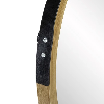 Northlight 21" Beige Round Modern Mirror With Woodgrain Finish 3 Northlight 21" Beige Round Modern Mirror With Woodgrain Finish - Image 3