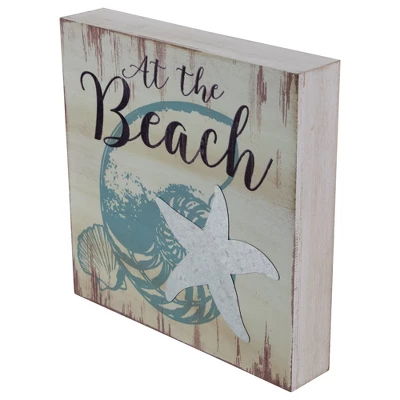 Northlight Seashells And Starfish "At The Beach" Coastal Wall Plaque 8" X 8" 4 Northlight Seashells And Starfish "At The Beach" Coastal Wall Plaque 8" X 8" - Image 4