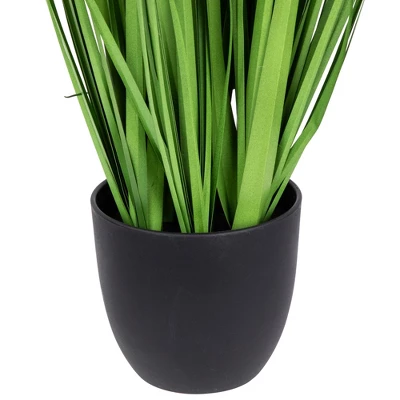 Northlight 24" Artificial Onion Grass Plant In Black Pot 4 Northlight 24" Artificial Onion Grass Plant In Black Pot - Image 4