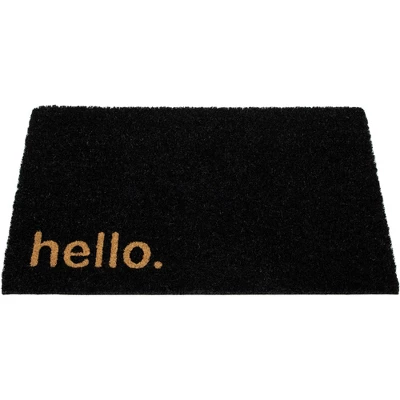 Northlight Black Coir "Hello" Outdoor Doormat 18" X 30" 2 Northlight Black Coir "Hello" Outdoor Doormat 18" X 30" - Image 2