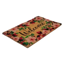Northlight Natural Coir Blossoming Floral Outdoor Rectangular "Welcome" Doormat 18" X 30" -Northlight Décor Sales GUEST 52f46a51 197d 42a5 bad8 9a015b528eb0