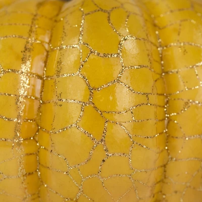 Northlight Set Of 3 Orange, Yellow And Brown Crackle Finish Fall Harvest Pumpkins 4" 5 Northlight Set Of 3 Orange, Yellow And Brown Crackle Finish Fall Harvest Pumpkins 4" - Image 5