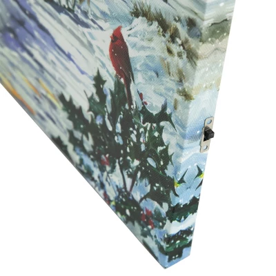 Northlight LED Lighted Fiber Optic Snowy Christmas Village Canvas Wall Art 11.75" X 15.75" 3 Northlight LED Lighted Fiber Optic Snowy Christmas Village Canvas Wall Art 11.75" X 15.75" - Image 3