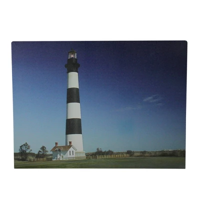 Northlight LED Lighted Black And White Striped Lighthouse With Ombre Blue Sky Canvas Wall Art 15.75" X 11.75" 1 Northlight LED Lighted Black And White Striped Lighthouse With Ombre Blue Sky Canvas Wall Art 15.75" X 11.75"