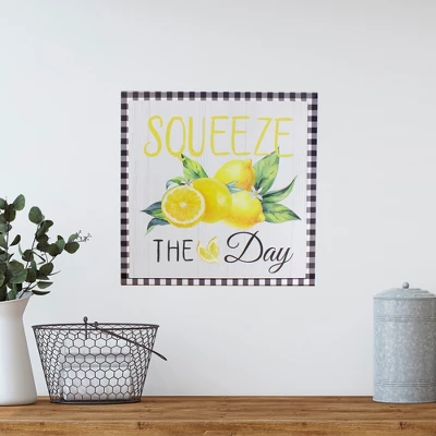 Northlight White And Black Gingham "Squeeze The Day" Decorative Lemon Wall Art 13.75" 1 Northlight White And Black Gingham "Squeeze The Day" Decorative Lemon Wall Art 13.75"