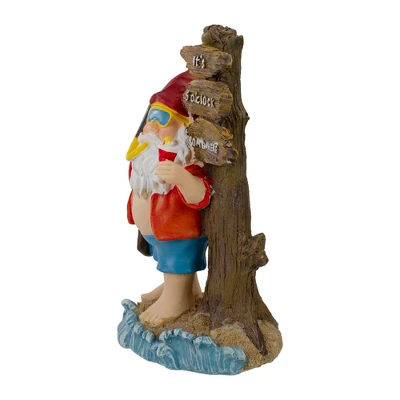 Northlight 10.5" Red And Blue Beach Gnome Outdoor Garden Statue 4 Northlight 10.5" Red And Blue Beach Gnome Outdoor Garden Statue - Image 4