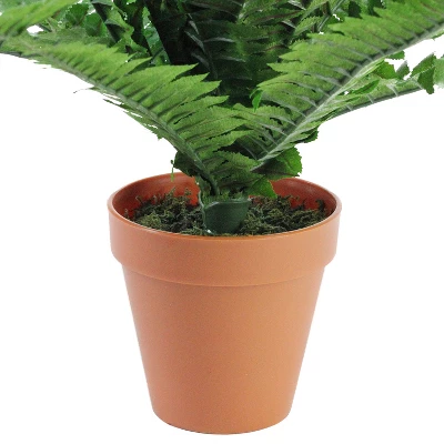 Northlight 17.5" Potted Artificial Green Boston Fern Plant 2 Northlight 17.5" Potted Artificial Green Boston Fern Plant - Image 2