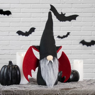 Northlight 17" Black And Red Halloween Boy Gnome With Bat Wings 1 Northlight 17" Black And Red Halloween Boy Gnome With Bat Wings