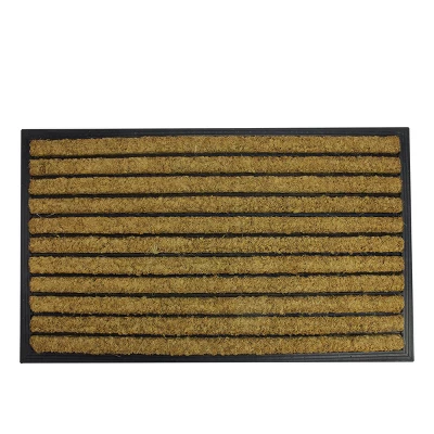 Northlight Black And Brown Striped Non-Skid Outdoor Rectangular Doormat 17.75" X 29.5" 1 Northlight Black And Brown Striped Non-Skid Outdoor Rectangular Doormat 17.75" X 29.5"
