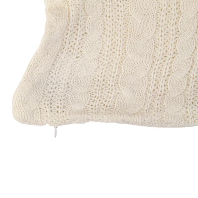 Northlight 22" White Knitted Pillow Sweater Style Rectangular Pillow Cover 1 Northlight 22" White Knitted Pillow Sweater Style Rectangular Pillow Cover