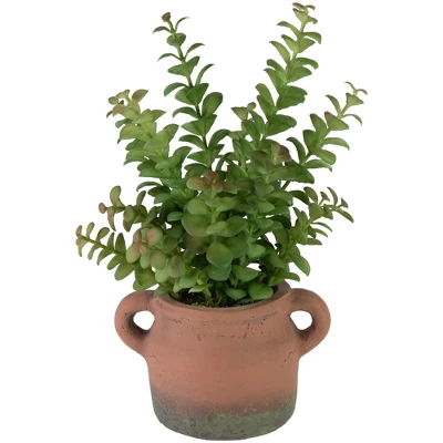 Northlight Real Touch™ Artificial Privet Plant In Vintage Milk Can Style Earthenware Pot - 14" 4 Northlight Real Touch™ Artificial Privet Plant In Vintage Milk Can Style Earthenware Pot - 14" - Image 4